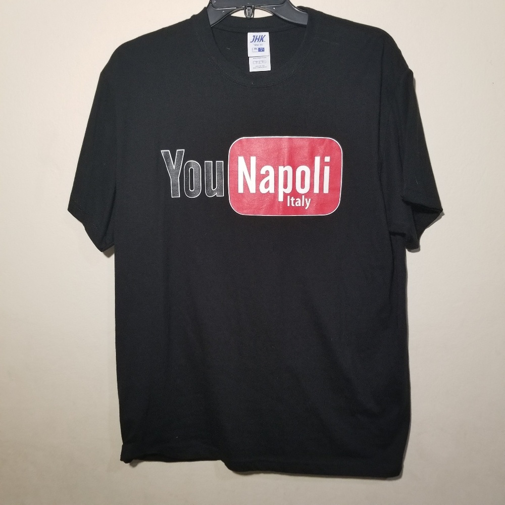 You Napoli Italy Black Tshirt Size Medium